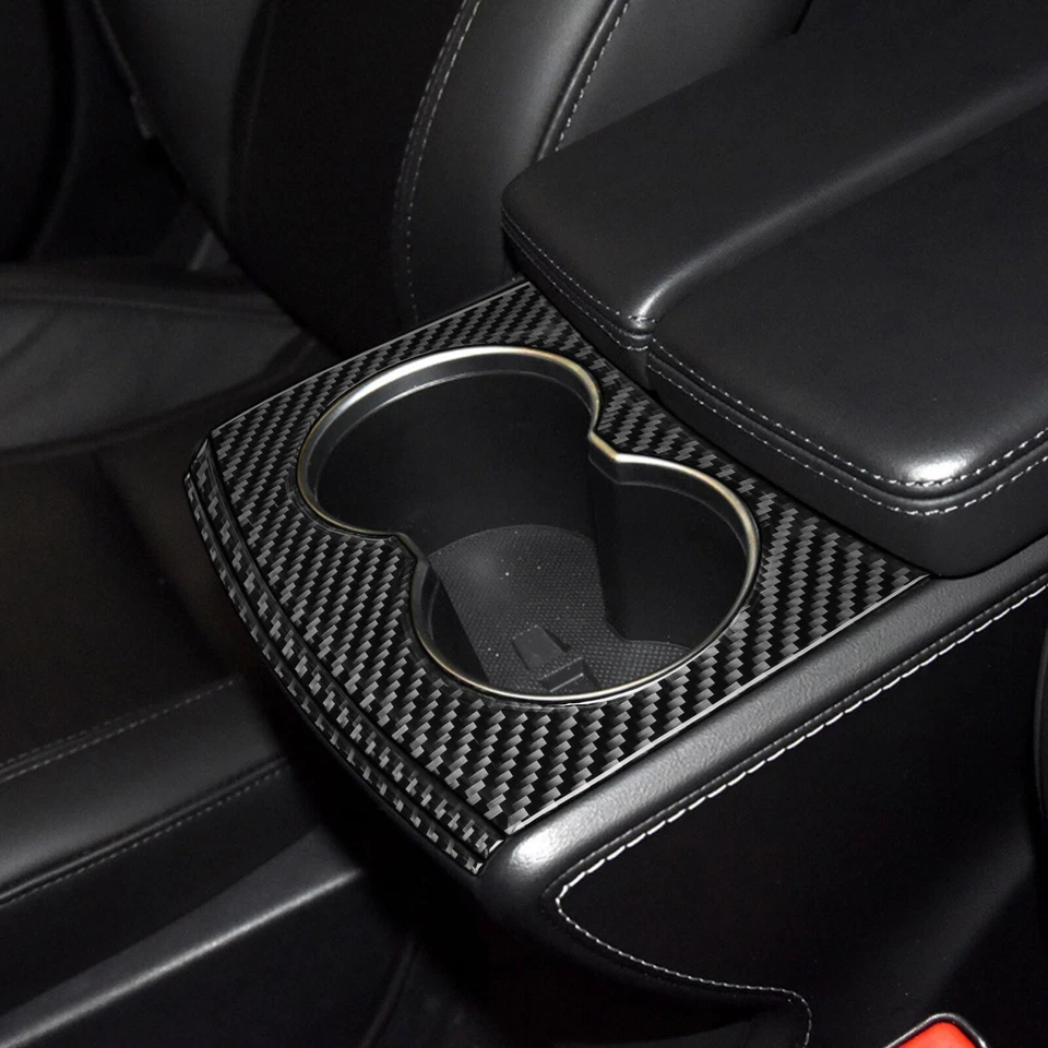 Juego de calcomanías de cubierta de tapicería interior automática de fibra de carbono real para Tesla Modelo S 12-20 Foto 4 de 4