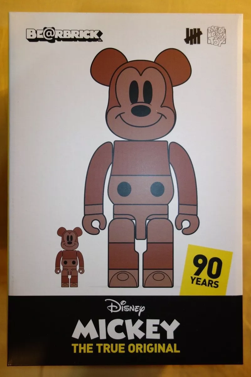 Medicom Toy Be@rBrick x Undefeated x Disney Mickey The True Original 400% &  100%