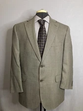 Jack Victor Mens 41S Blazer Beige Silk Wool Large 45" Sport Coat Suit Jacket