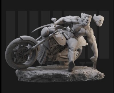 1/24 Resin Wolverine on a Motorcycle Unpainted Unassembled 1476