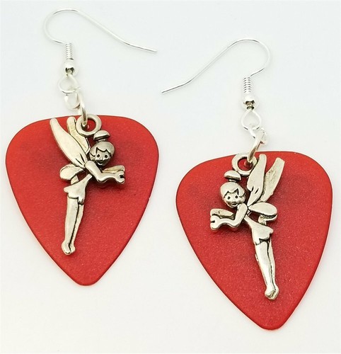 Tinkerbell Charm Guitar Pick Earrings - Pick Your Color - Picture 17 of 21