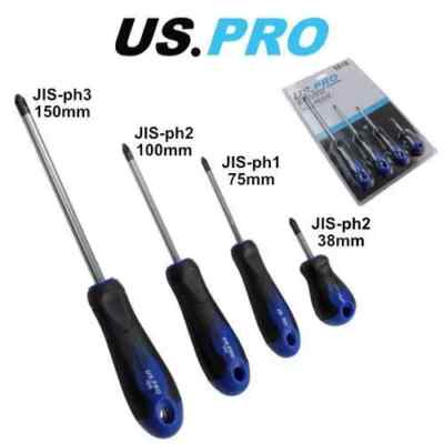 US PRO Tools 4 Stück Japanischer Industriestandard Schraubendreher Set JIS ph1,2,3 