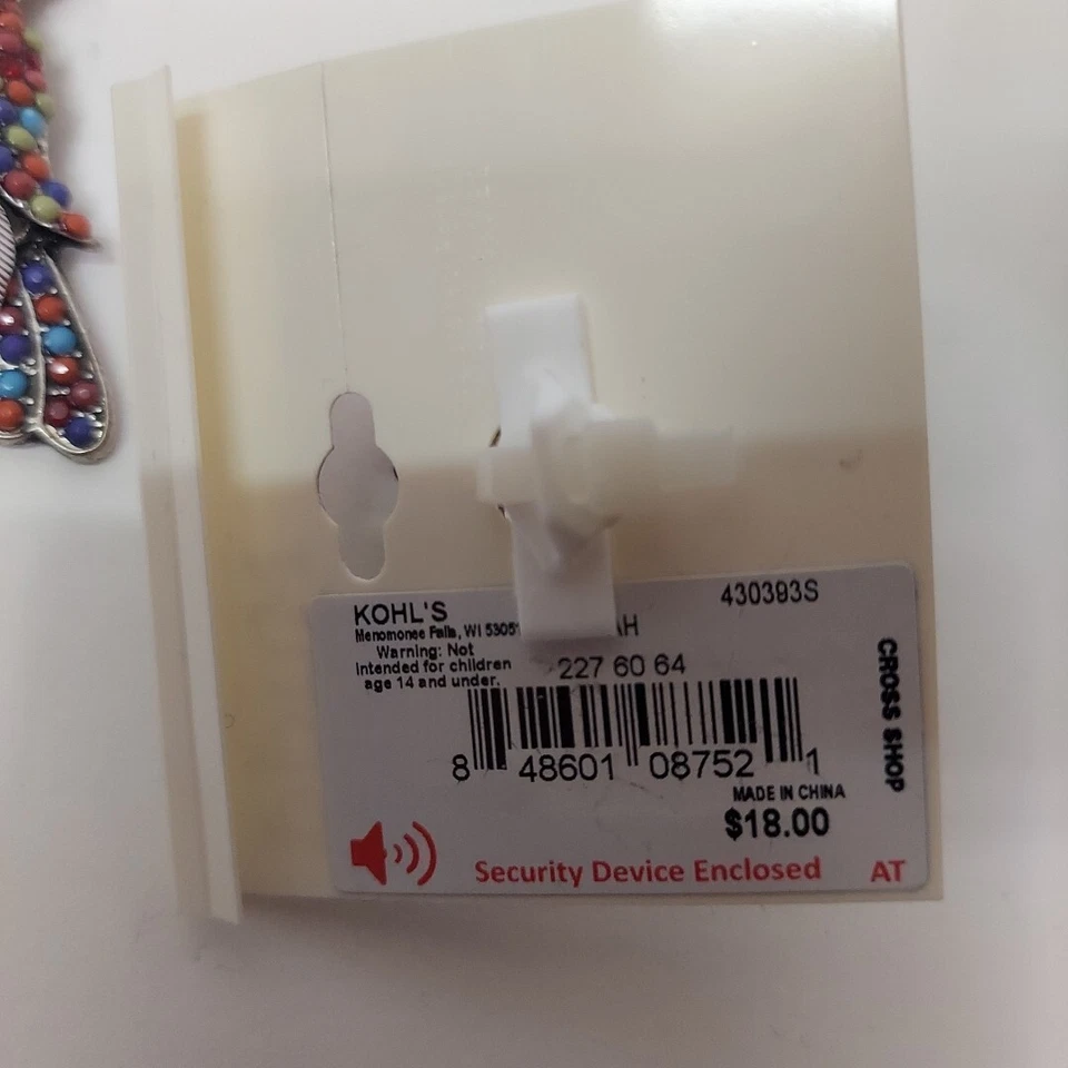 NUEVO CON ETIQUETAS Collar Colgante Búho Plata Mudd y Anillo Ajustable Estrás Multicolor  Foto 4 de 4