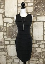 Calvin Klein Sz 4 Charcoal Sheath Stretch Bodycon Dress Sleeveless NWT