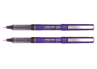 Pilot Precise V5 Rolling Ball Pen 0.5mm X-Fine Purple 2/Pk Office School Home