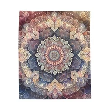 Velveteen Plush Blanket Home Decor Tranquil Harmony Mandala Nature Beautiful