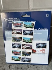 50’s Sporty Cars Commemorative Stamps & First Day Of Issue Postcard -SEALED MNH