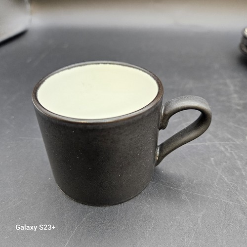 Scraffito by Habitat Japan 4 Kaffee Espressotassen & Untertassen schwarz Keramik Swirl - Bild 19 von 24