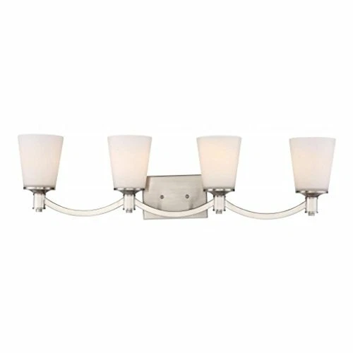Laguna - 4 Light Vanity - White Glass - Brushed Nickel - 100W - SATCO-60-5874 - Picture 1 of 1