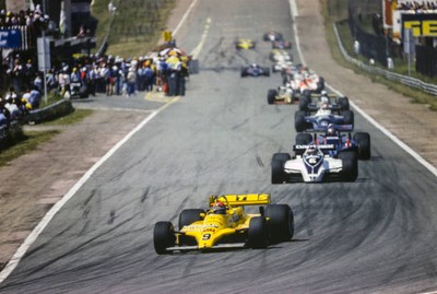 Jan Lammers ATS D4 Ford leads Ricardo Zunino Brabham BT49 Ford Spa- Old Photo