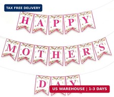 Happy Mother's Day Banner Thanks Mom Garland Happy Mothers Day Decorations For P