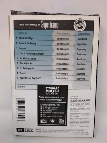 Supertramp 3.5" Diskette Karaoke Standard Midi Files - Picture 2 of 3