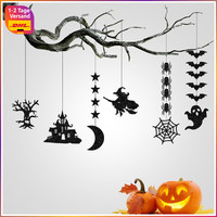 Halloween Deko Set 6 PCS Banner HäNgedeko Spinne Geist Fledermaus FüR Party