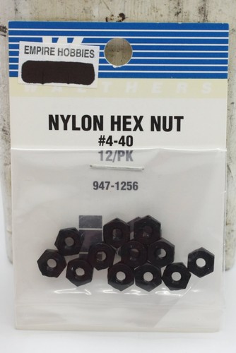 Tuerca hexagonal de nailon Walthers 947-1256 HO #4-40 (paquete de 12) | Condition: Used