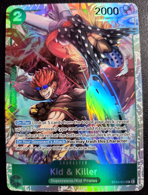 Kid & Killer ST24-002 SR ONE PIECE Tcg Card Game NM Green