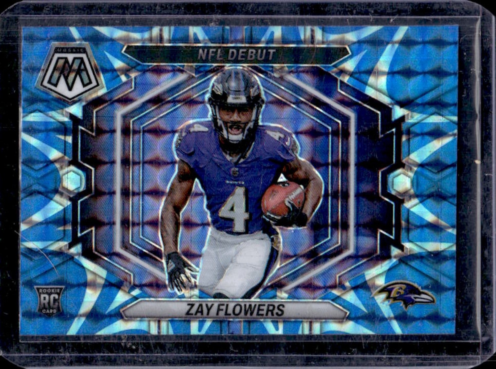 2023 Mosaic Zay Flowers RC Reactive Blue NFL Debut #ND-18 Ravens