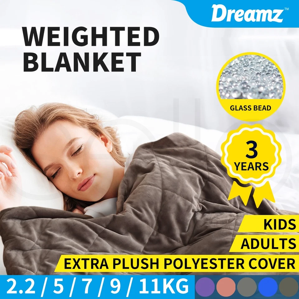 Dreamz Weighted Blanket 7kg 9kg 2.2kg 5kg Kids Adults Heavy Gravity Relax calm