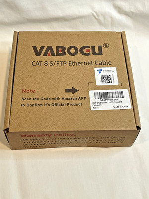Vabogu Cat 8 S/FTP Ethernet Cable 40 ft Heavy Duty Internet Indoor/Outdoor