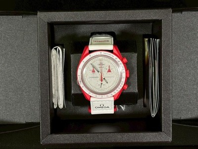 OMEGA x Swatch Speedmaster ''Mission to Mars'' Bioceramic Red Quartz Boxed Car