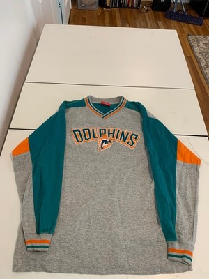 Vintage Miami Dolphins Sweater Large Gray NFL Footabll Vice City  Embroidered Y2K