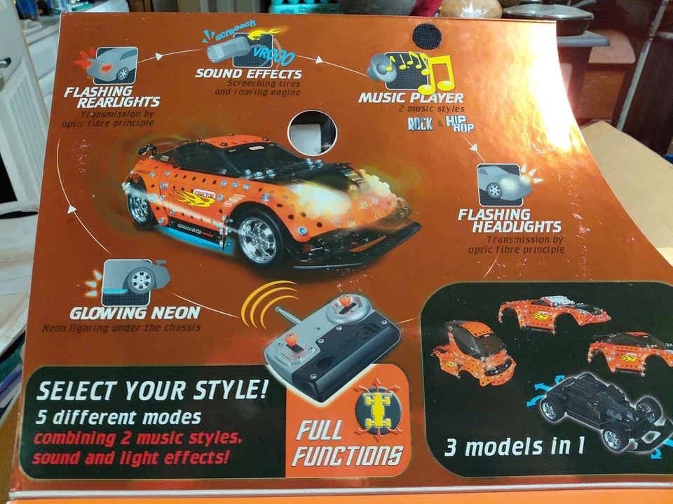 Erector Radio Controlled Muscle Car w/ Music + Light Never Opened - Image 3 of 4