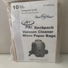Genuine Jet Pac Vacuum Bags Dust Care Atrix VACBP1 Ergo  GV 8qt backpack 10/pkg