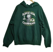  Green Bay Packers Hoodie XLV Super Bowl Champions 2011 Jerzees Men's Large 