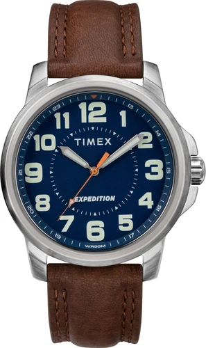 Timex TW4B16000 Men's Expedition Metal Field Brown Leather Strap Watch