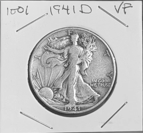 1941 D - VF Walking Liberty Half Dollar Coin