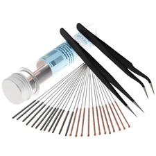 3D Printer Nozzle Cleaning Tool Kit - 0.4mm 0.35mm Needles Tweezers Filament ...