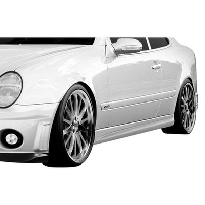 For Mercedes-Benz CLK320 98-02 Side Skirt Rocker Panels C63 Style Fiberglass