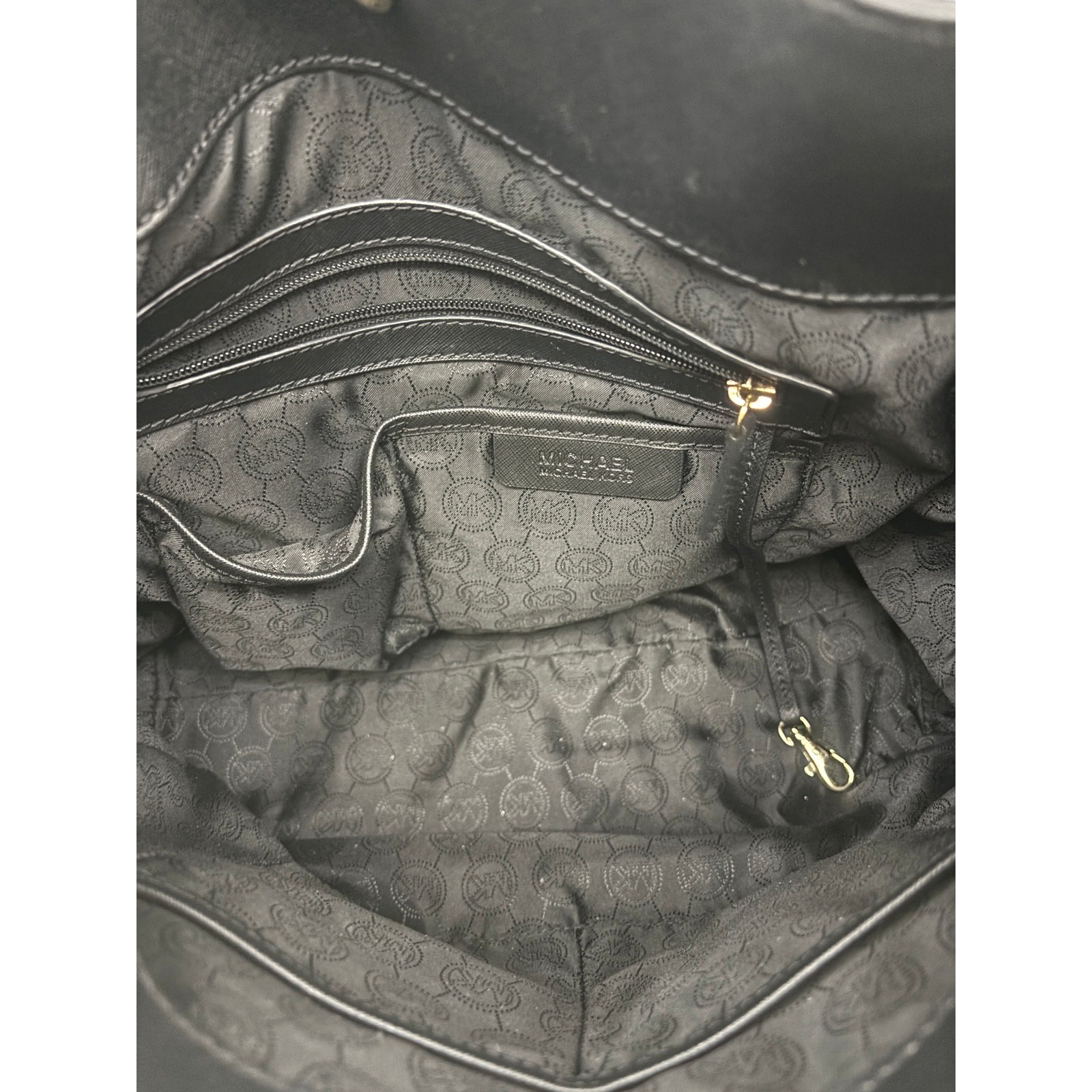 MICHAEL KORS Hamilton Large Black Saffiano Leather Tote Bag Purse Gold Hardware image 7