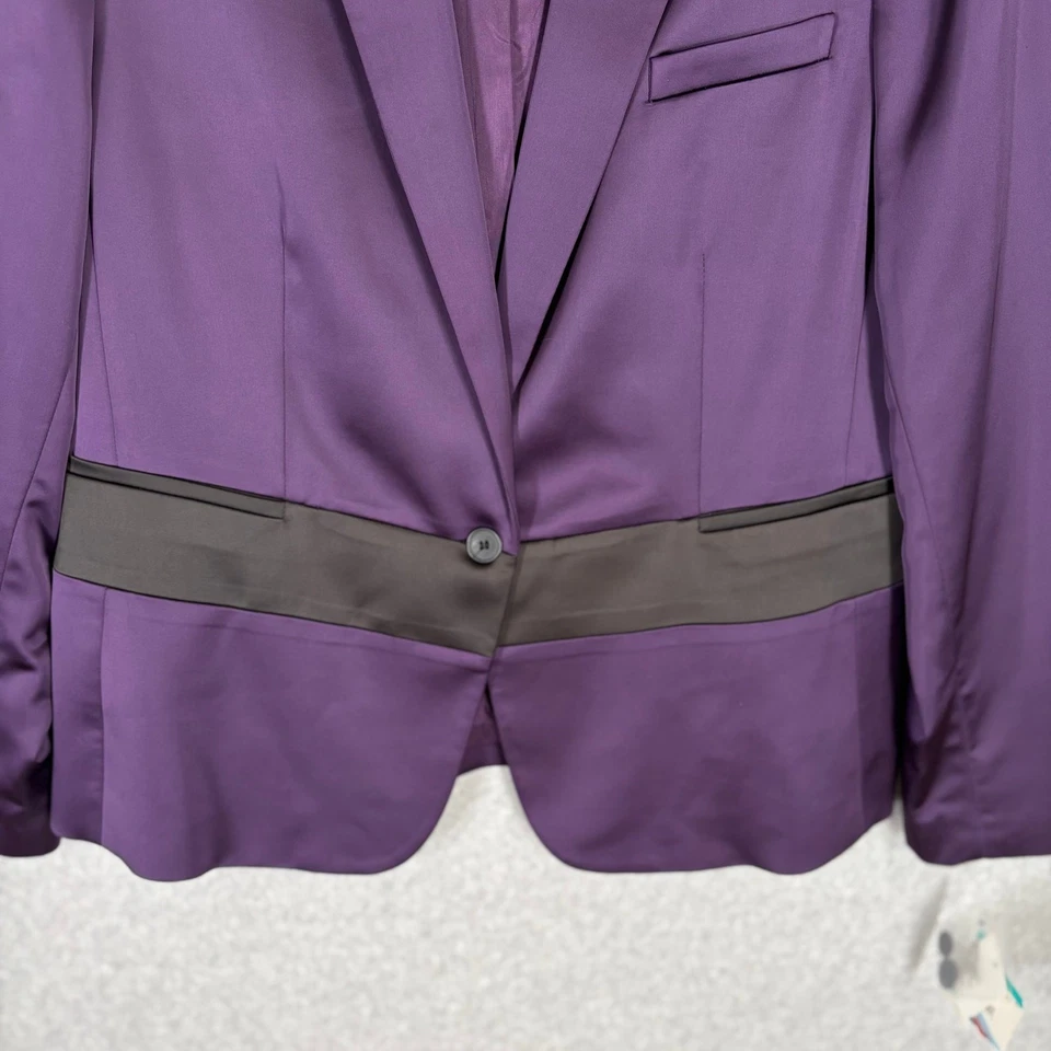 Blazer Anne Klein 16 Esmoquin Satinado Sedoso Formal Fiesta Evento Chaqueta NUEVO $140 Foto 3 de 4