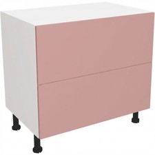 Fully Assembled Kitchen 1200mm Matt Pink 2 Drawer Base Unit