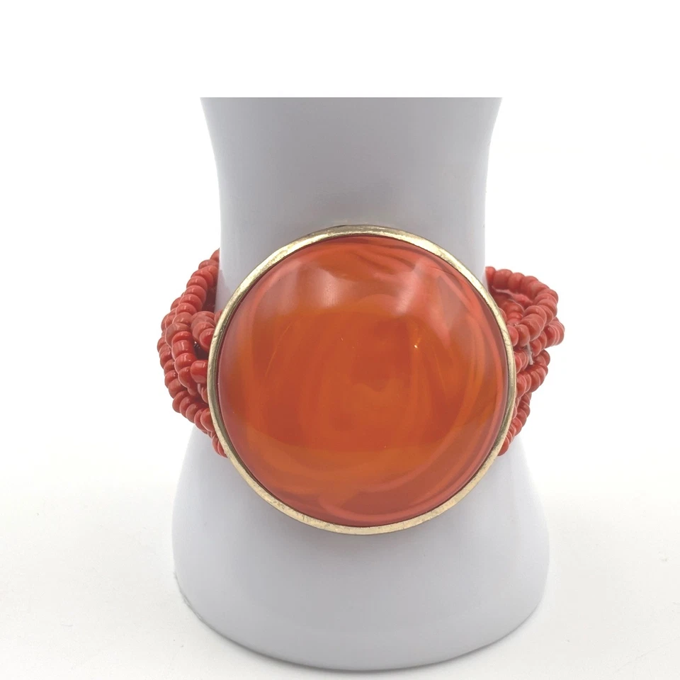 Brazalete ancho de cuentas rojas de colección MCM joyería accesorio de moda Foto 3 de 4