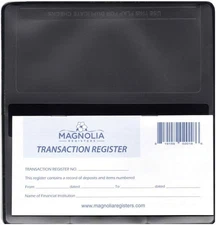 5 Checkbook Transaction Registers W/Vinyl Checkbook Cover (Black)