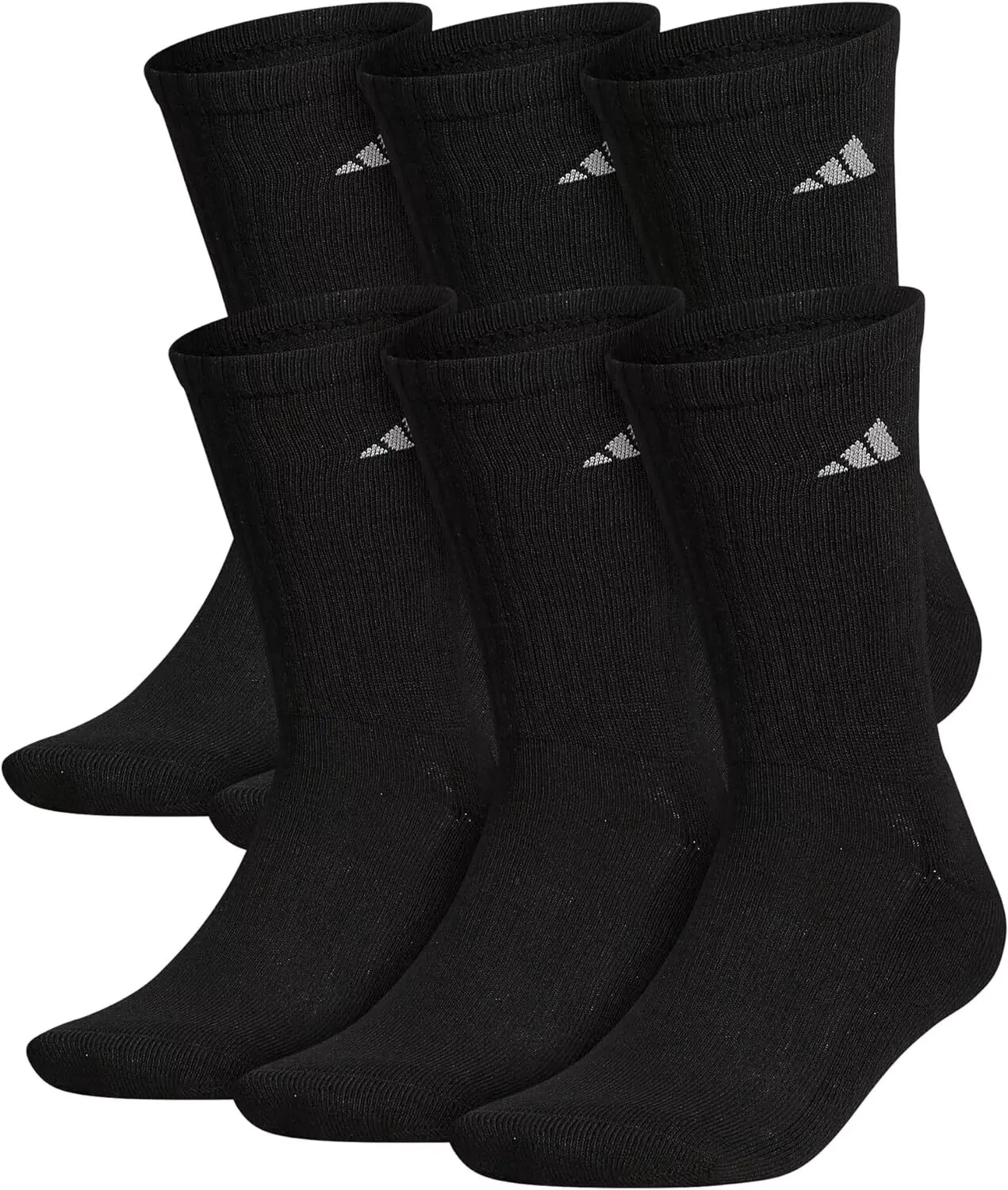 adidas Men's Athletic Cushioned Crew Socks with Arch Compression (6 Pairs) NWT