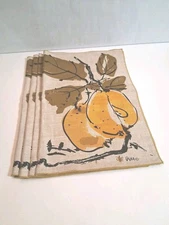 Vtg. LOT 4 VERA NEUMANN Yellow Fruit  12" x 16"  Excellent  Condition 