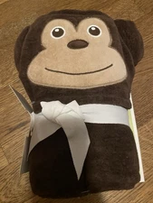 Circo Infant bath wrap Wearable Hooded Towel Monkey Robe Baby Unisex-New w/ Tags