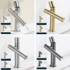 Bathroom Deck Mount Basin Single Handle Machine Arm Faucet Hot Cold Mixer Tap