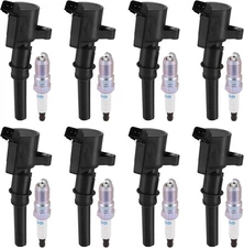 Set of 8 Ignition Coil DG508 & Spark Plug SP479 compatible with Ford 4.6L 5.4L V