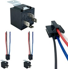 4-Pin 40/30AMP 12V DC Automotive Relay Kit SPST Heavy Duty Pack of 2