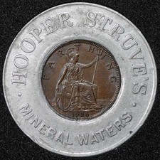 HOOPER STRUVE'S 1936 ENCASED FARTHING (Keep Me and Never Go Broke Ref 148