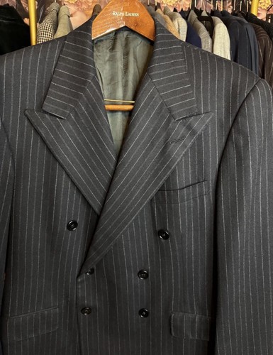 Ralph Lauren Purple Label, Vintage Ralph lauren Purple Label 100% Wool double Blazer Chalk Stripe Blazer