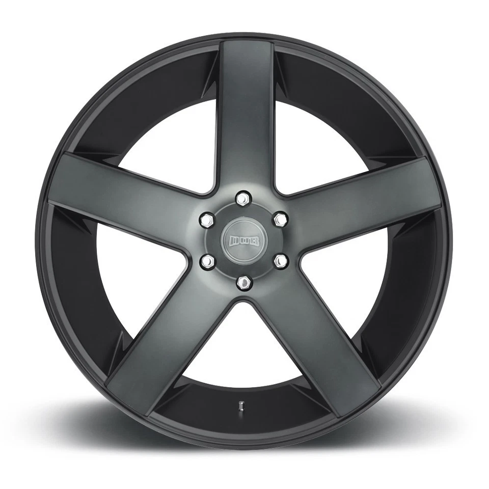 Set 4 22" DUB S116 Baller 22x8.5 5x4.5 Matte Black Double Tint Wheels 38mm Rims - Image 2 of 4