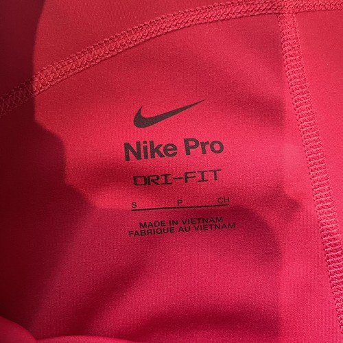 Nike Pro Crop Leggings Pink Dri Fit Swoosh Running Gym Yoga Size Small AH - Picture 4 of 11