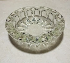 Vintage Crystal Cut Cigar Glass Ash Tray 7" w X 2" h