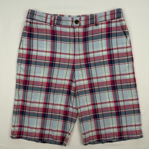Polo Ralph Lauren Boys Shorts Blue Pink Plaid Madras Cotton sz 20 Pony Logo