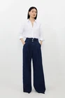 Karen Millen wide leg denim jeans indigo size 10