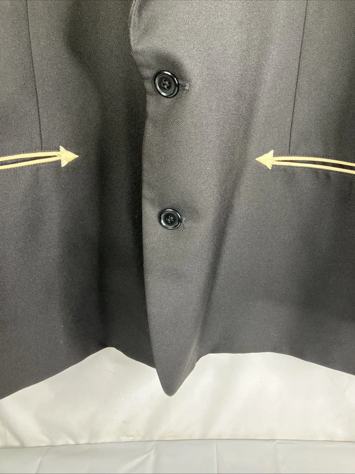 Chaqueta Blazer Scully Para Hombre Talla 52 Bordada Floral Sonrisa Bolsillos Negro Occidental Foto 4 de 4